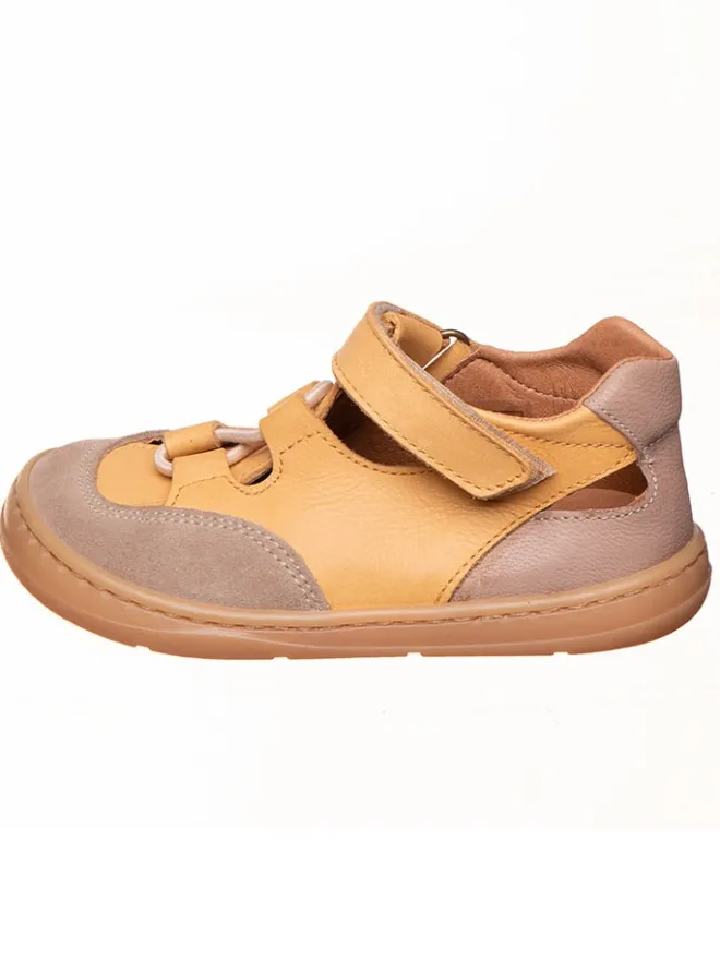 kmins Sandalen|Sandalen·Halbsandalen^Leder-Barfußschuhe in Hellbraun/ Beige