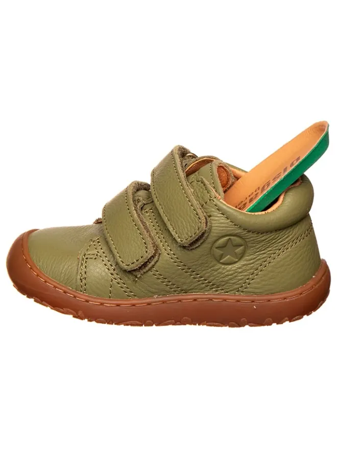 Leder-Barfußschuhe in Khaki>bisgaard Hot