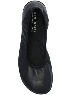 Groundies Ballerinas^Leder-Barfußschuhe in Schwarz