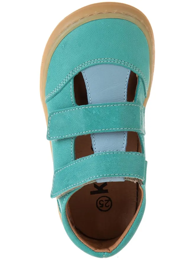 Leder-Barfußschuhe in Türkis>kmins Sale