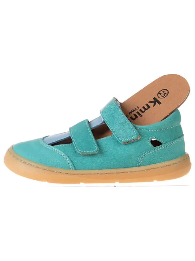 Leder-Barfußschuhe in Türkis>kmins Sale