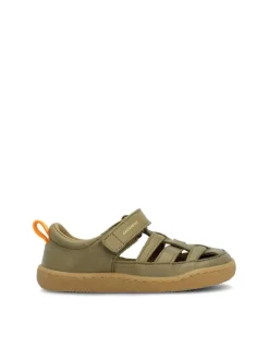 Groundies Sandalen·Halbsandalen^Leder-Barfußschuhe "Noto" in Khaki
