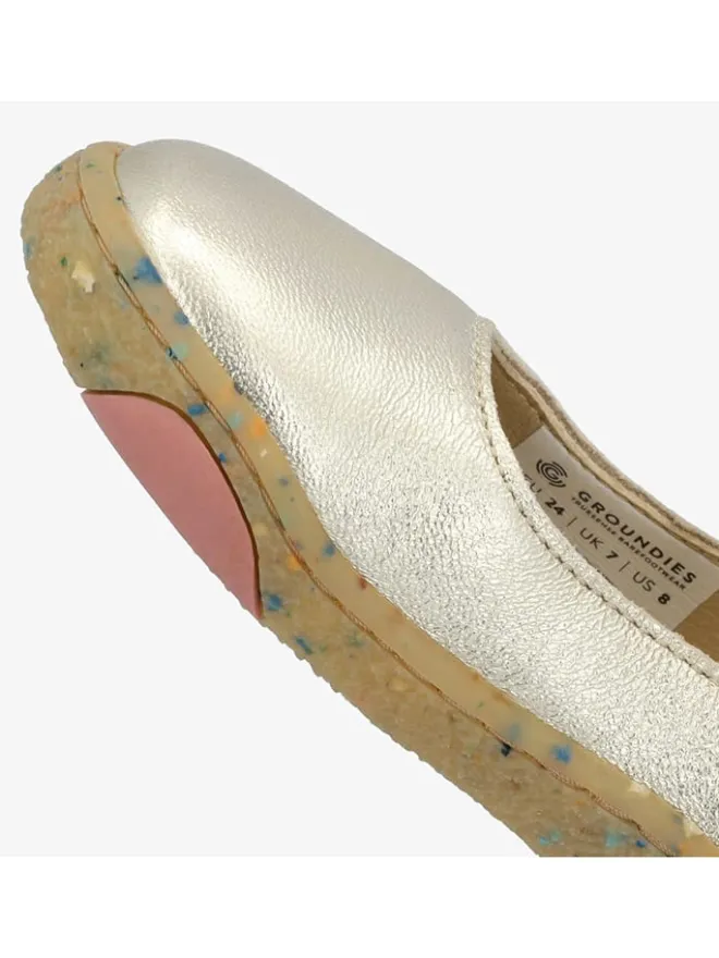 Leder-Barfußschuhe "Stella" in Gold>Groundies New