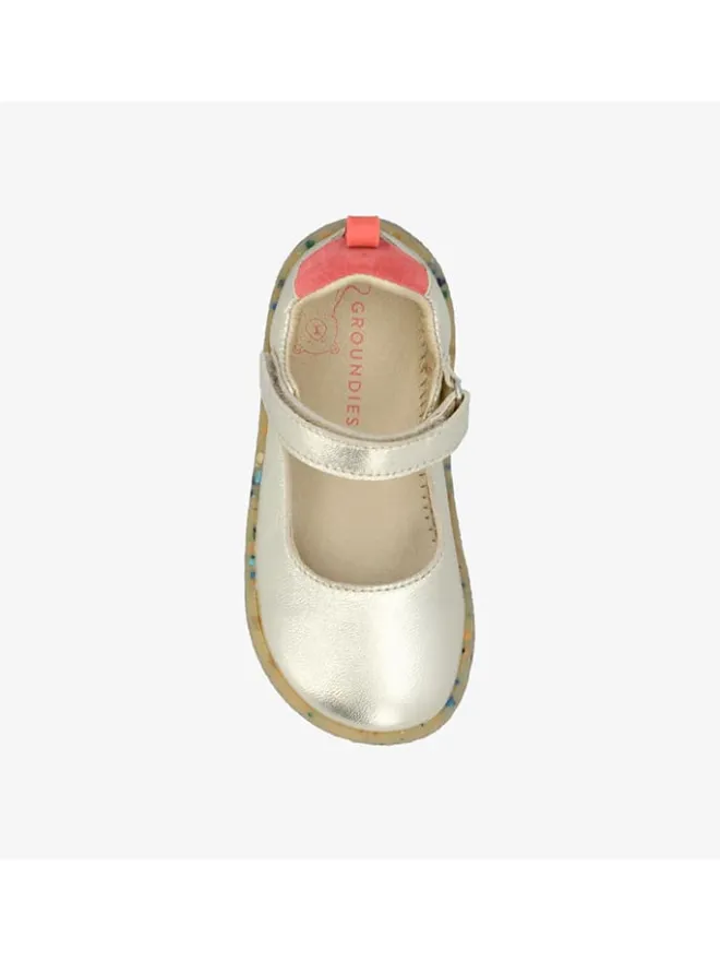 Leder-Barfußschuhe "Stella" in Gold>Groundies New