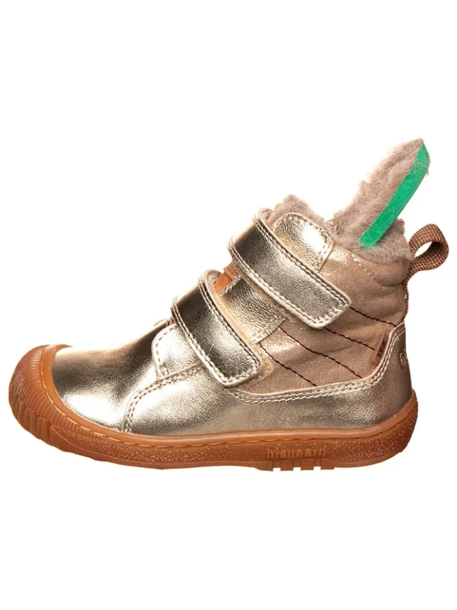 Leder-Boots in Gold>bisgaard Discount