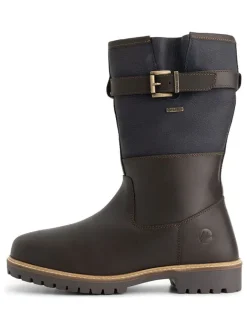Leder-Boots "Fjaere" in Braun/ Dunkelblau>TRAVELIN' New