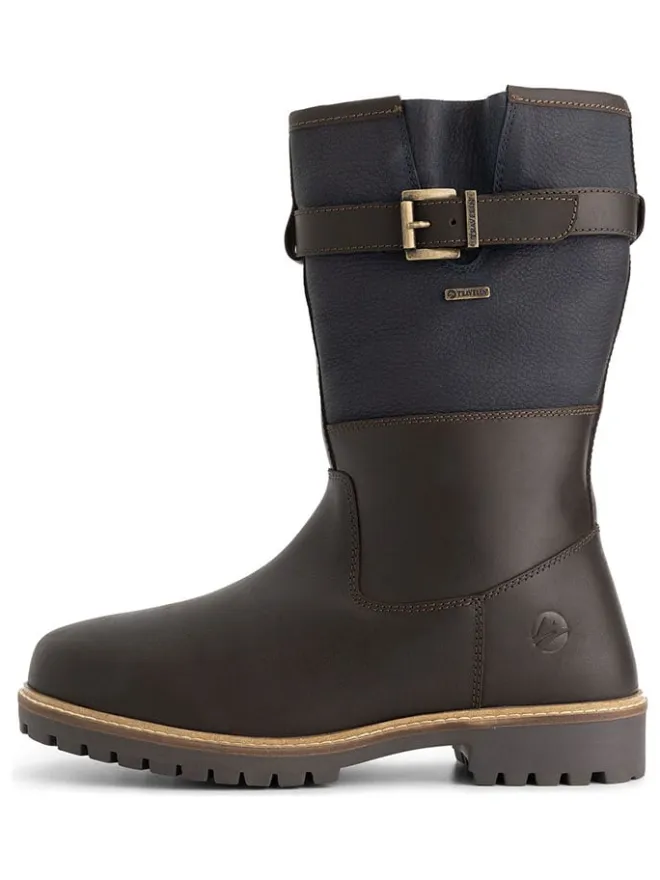 Leder-Boots "Fjaere" in Braun/ Dunkelblau>TRAVELIN' New