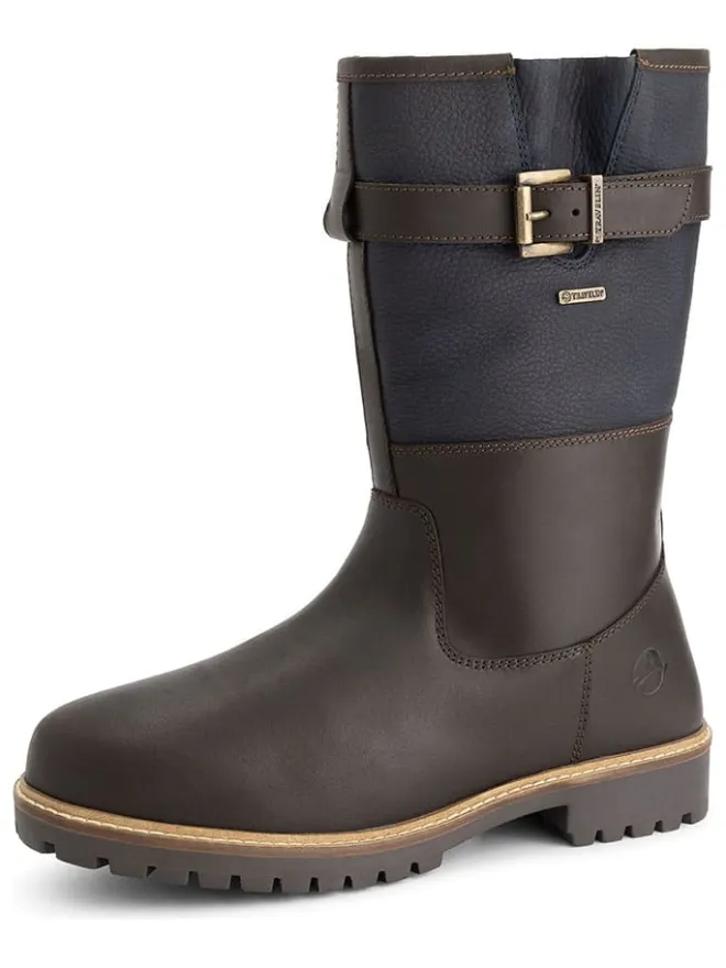 Leder-Boots "Fjaere" in Braun/ Dunkelblau>TRAVELIN' New