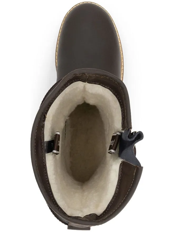Leder-Boots "Fjaere" in Braun/ Dunkelblau>TRAVELIN' New