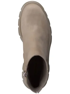 Leder-Boots in Beige><noscript><img width=