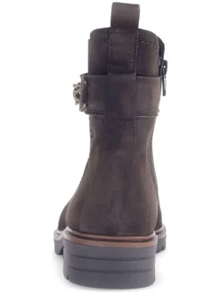 Leder-Boots in Braun><noscript><img width=