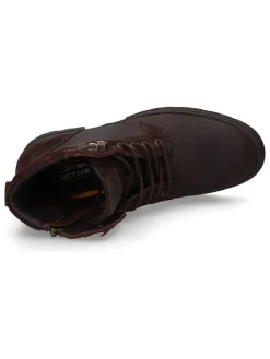 Leder-Boots in Braun><noscript><img width=