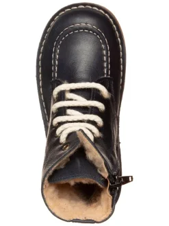 Leder-Boots in Dunkelblau><noscript><img width=