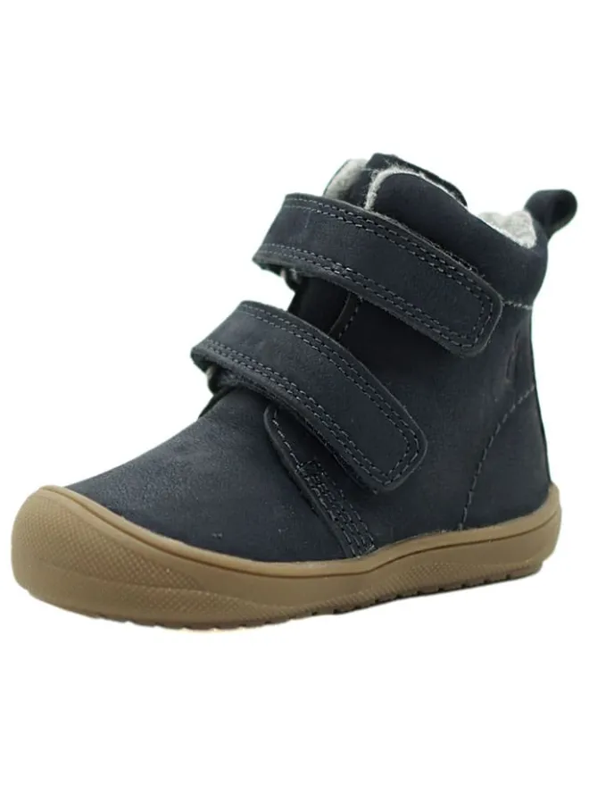Leder-Boots in Dunkelblau>lamino New
