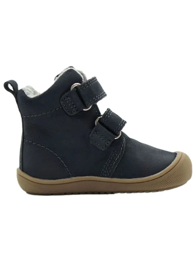 Leder-Boots in Dunkelblau>lamino New