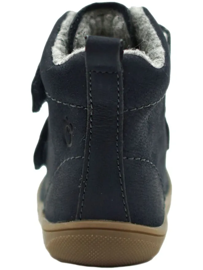 Leder-Boots in Dunkelblau>lamino New