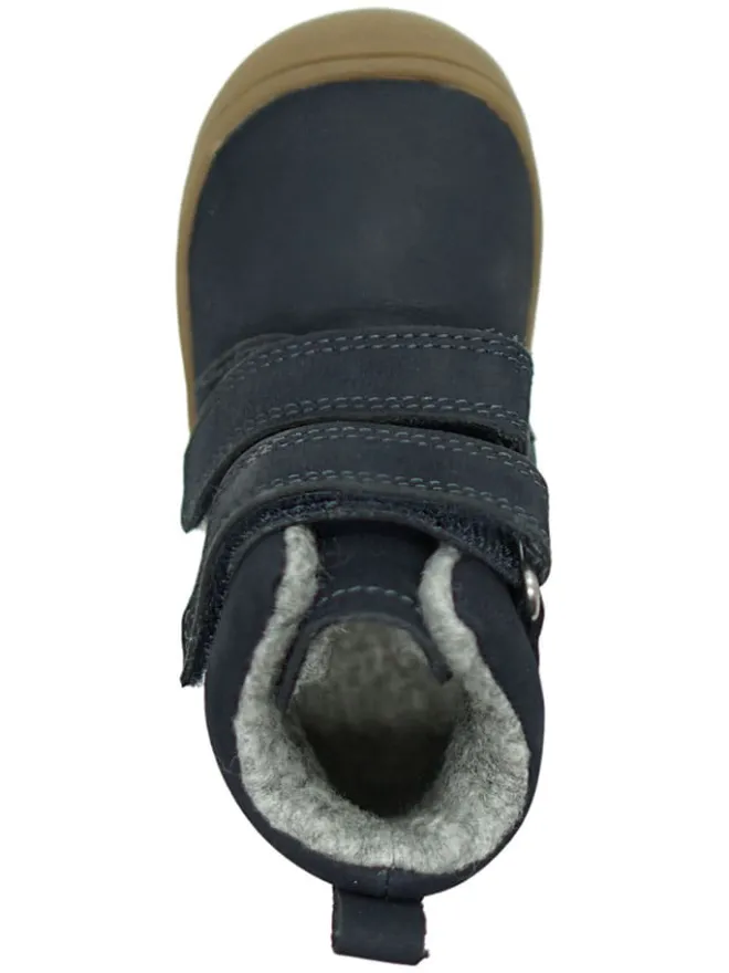 Leder-Boots in Dunkelblau>lamino New