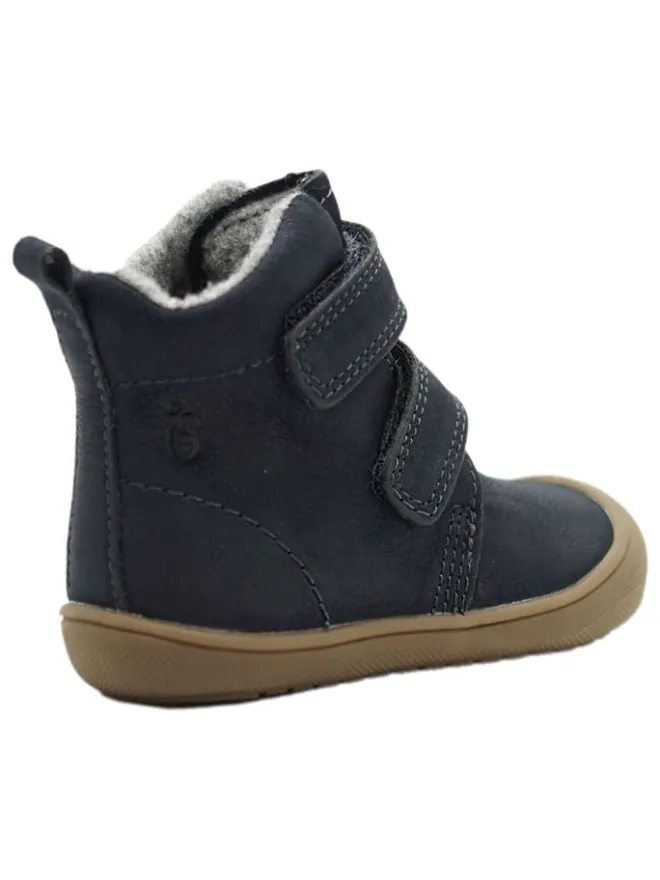 Leder-Boots in Dunkelblau>lamino New