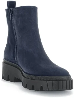 Leder-Boots in Dunkelblau><noscript><img width=