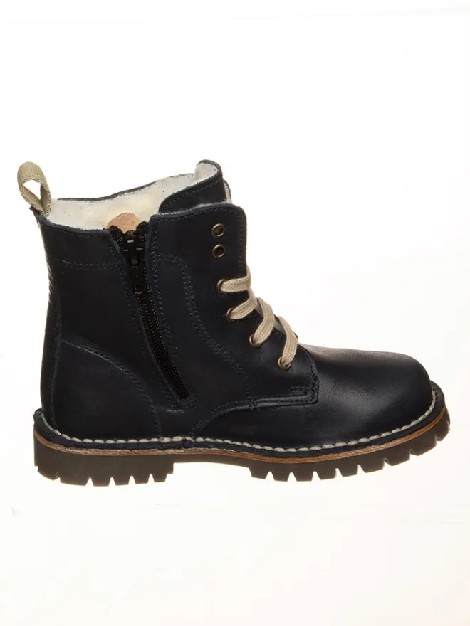 POM POM Stiefel & Boots·Boots^Leder-Boots in Dunkelblau