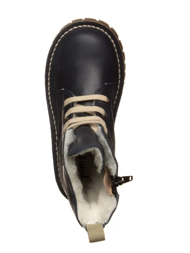 POM POM Stiefel & Boots·Boots^Leder-Boots in Dunkelblau
