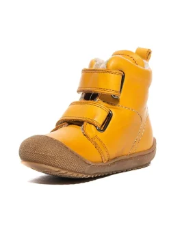 Leder-Boots in Gelb><noscript><img width=