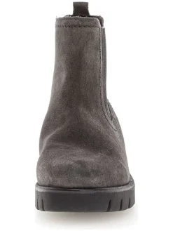 Leder-Boots in Grau><noscript><img width=