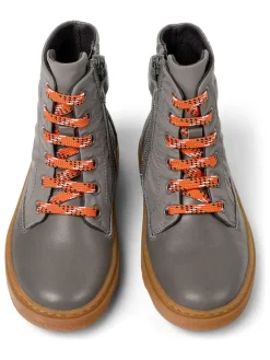 Leder-Boots in Grau><noscript><img width=