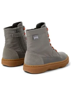 Leder-Boots in Grau><noscript><img width=