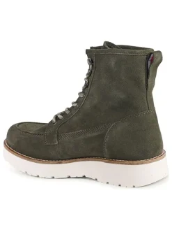 Leder-Boots in Grün><noscript><img width=