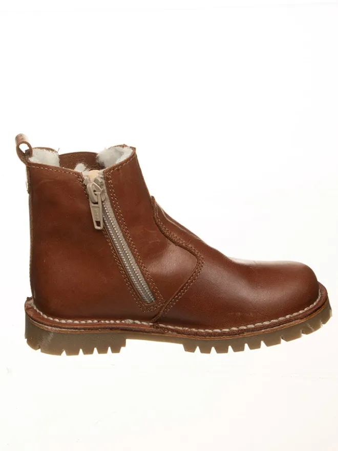 Leder-Boots in Hellbraun>POM POM New