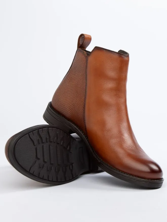 JOLANA & FENENA Stiefel & Boots^Leder-Boots in Hellbraun