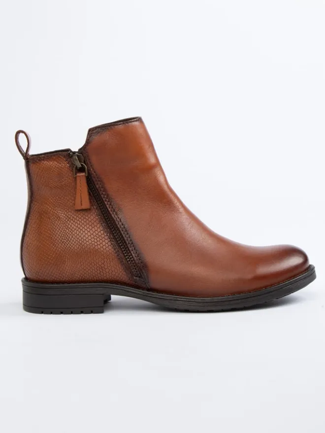 JOLANA & FENENA Stiefel & Boots^Leder-Boots in Hellbraun