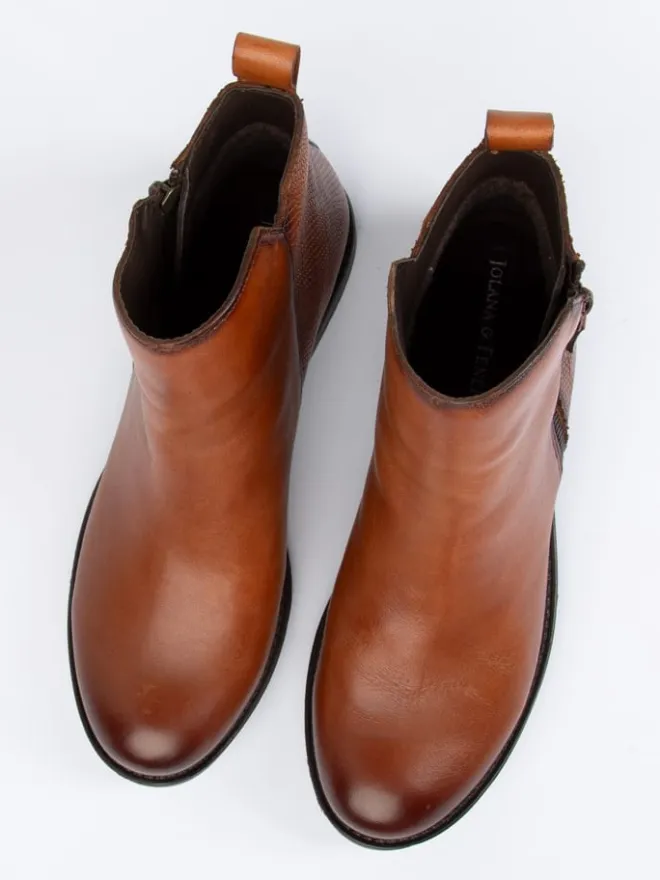JOLANA & FENENA Stiefel & Boots^Leder-Boots in Hellbraun