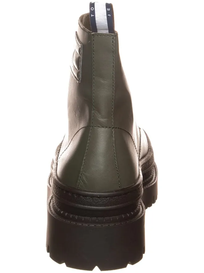 Leder-Boots in Khaki>Tommy Hilfiger Shoes Outlet
