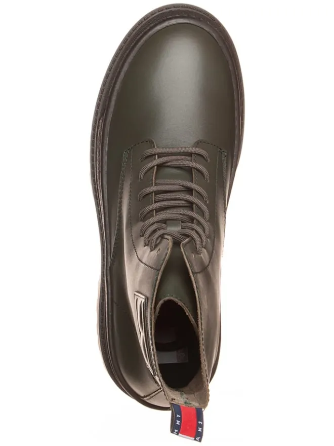Leder-Boots in Khaki>Tommy Hilfiger Shoes Outlet