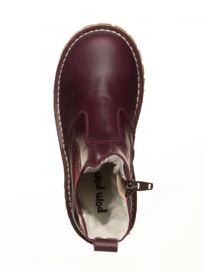 Leder-Boots in Lila>POM POM Clearance