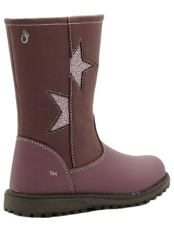 Leder-Boots in Lila><noscript><img width=