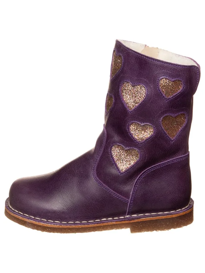 Leder-Boots in Lila/ Gold>kmins Discount