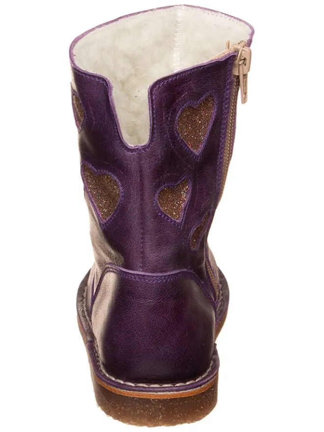 Leder-Boots in Lila/ Gold>kmins Discount