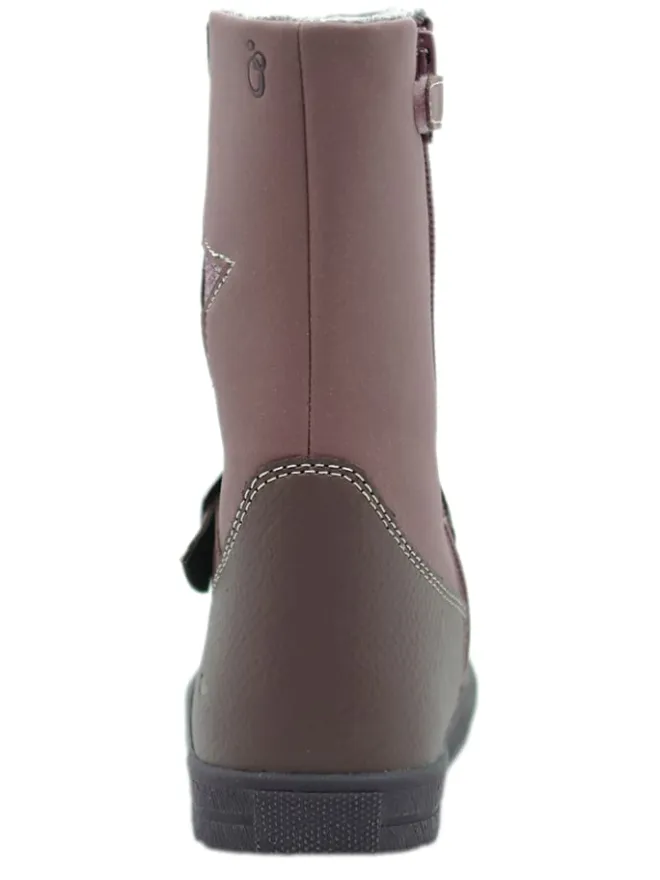 Leder-Boots in Mauve>lamino Sale