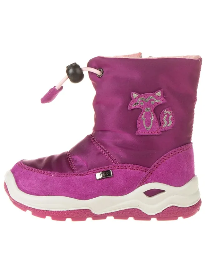 Leder-Boots in Pink>lamino