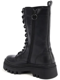 Leder-Boots in Schwarz><noscript><img width=