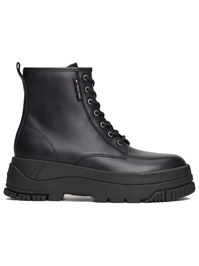 Leder-Boots in Schwarz>Tommy Hilfiger Shoes Outlet
