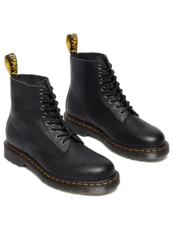 Leder-Boots in Schwarz><noscript><img width=