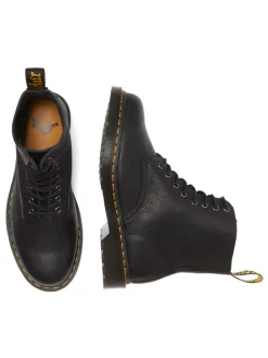 Leder-Boots in Schwarz><noscript><img width=