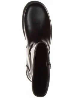 Leder-Boots in Schwarz><noscript><img width=