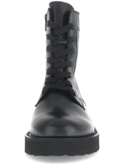 Leder-Boots in Schwarz><noscript><img width=