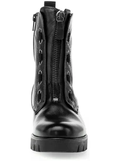 Leder-Boots in Schwarz><noscript><img width=