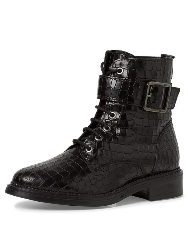 Tamaris Stiefeletten^Leder-Boots in Schwarz